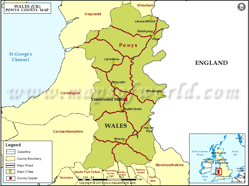 Powys  Map